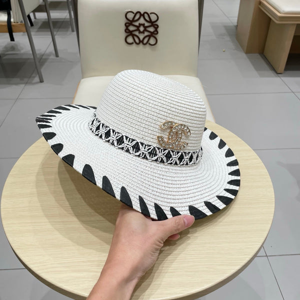 Chapeau de paille Chanel 25 Blanc 197914