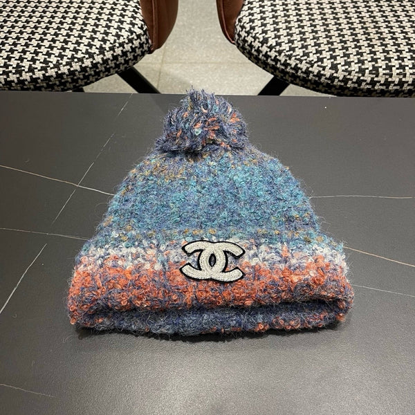 CC 26FW Knit Pom-Pom Beanie Logo Patch Multicolor Wool 552001