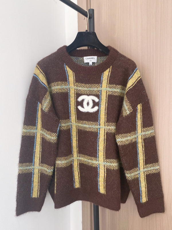 Chanel Pull à Manches Longues Bicolore en Laine 2025 99240