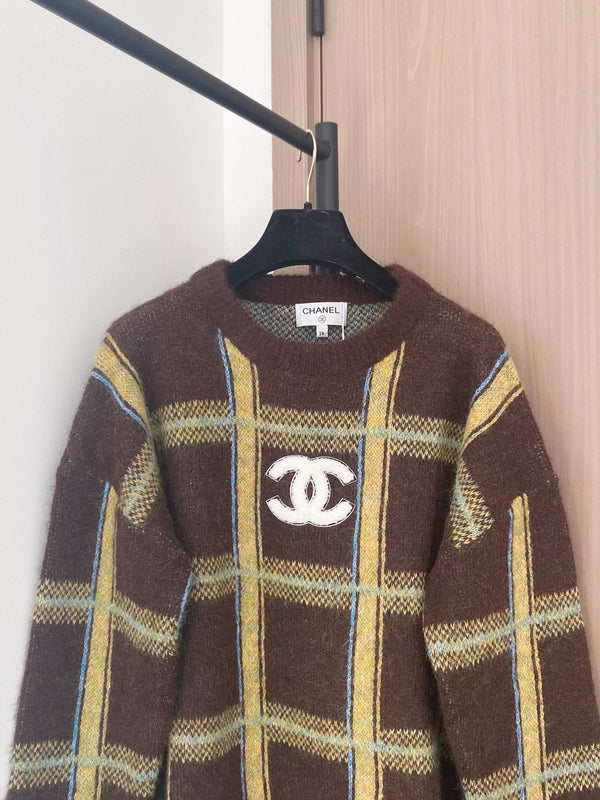 Chanel Pull à Manches Longues Bicolore en Laine 2025 99240