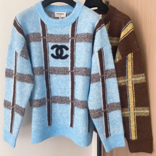 Chanel Pull à Manches Longues Bicolore en Laine 2025 99240