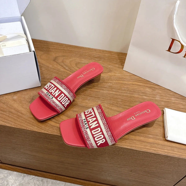 CD 26s embroidered Sandals Canvas Cowhide 685346