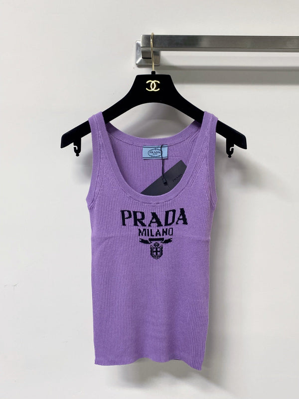 Prada Seven-Color Vest with Logo in Wool