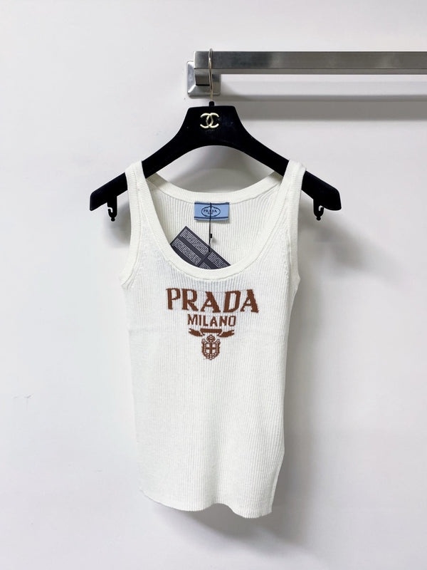 Prada Seven-Color Vest with Logo in Wool