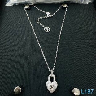 LV Lock It Silver Necklace