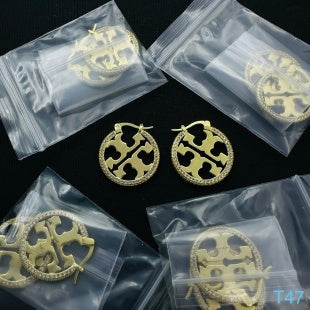 Tory Burch Miller Logo Hoop Earrings