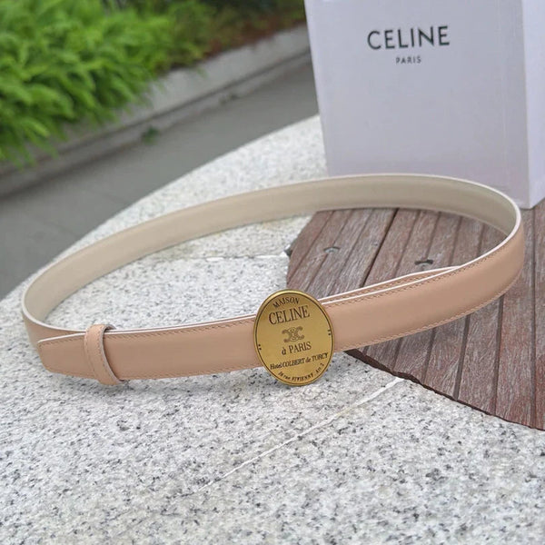 CL 2026 Double-sided Belt 2.5cm Cowhide Gold Silver Buckle