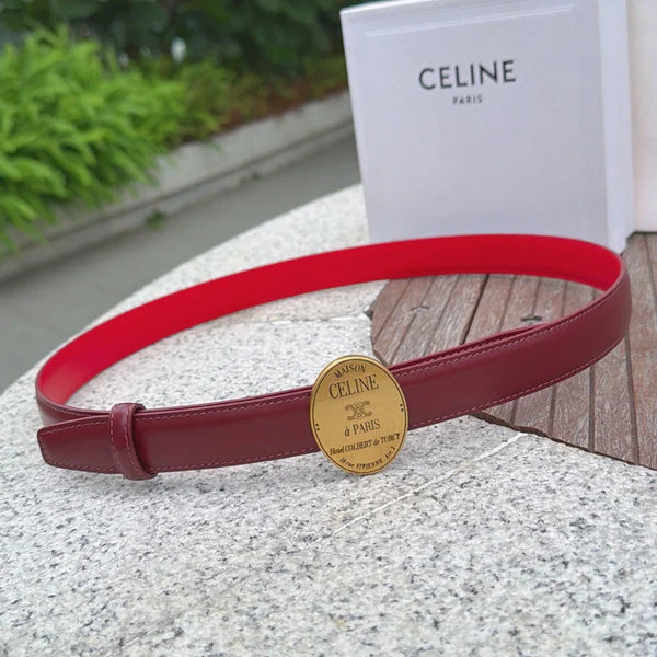 CL 2026 Double-sided Belt 2.5cm Cowhide Gold Buckle