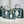 CD Book Tote with Dark Teal Oblique pattern and White Lace details in Canvas 288328