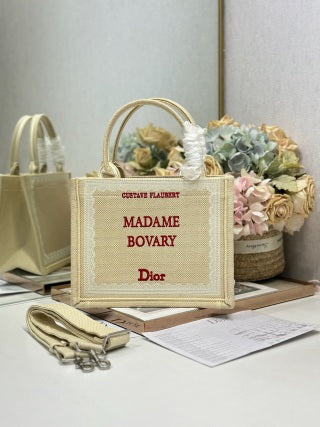CD Book Tote Embroidered " Madame Bovary" Beige in Canvas 288262