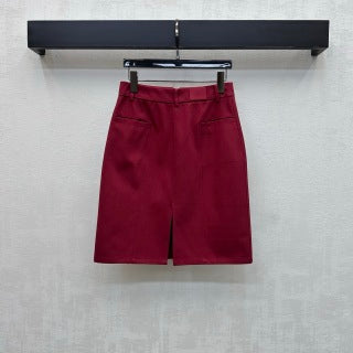 HM Straight-cut Zip-up Midi Skirt in Cotton