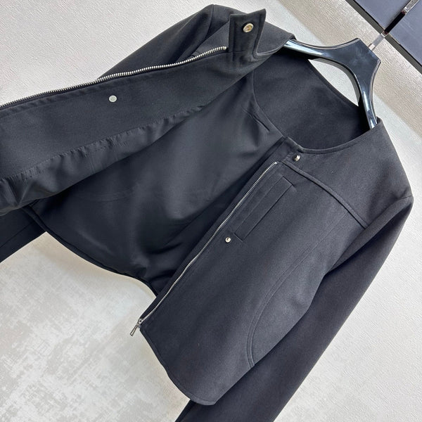 HM Crew Neck Short Jacket in Cotton