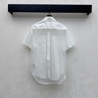 CD 26 Short-Sleeve Shirt with Mesh Panels White in Cotton