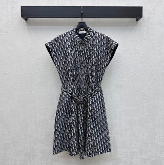 CD 26 Jacquard Belt Dress Black in Polyester 378703