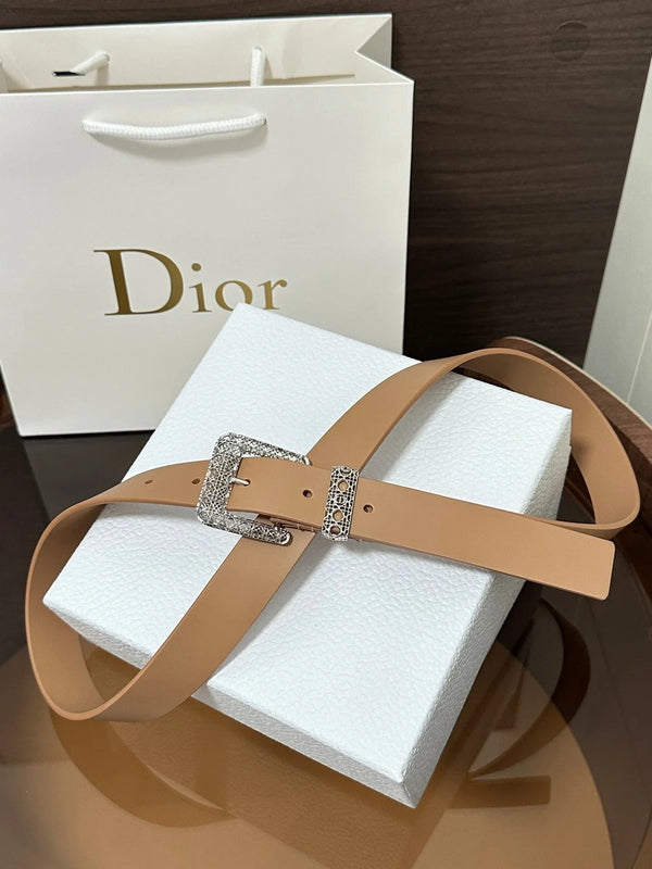 CD 2026 Cannage Belt 2.5cm Smooth Calfskin