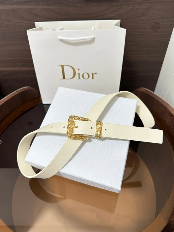 CD 2026 Cannage Belt 2.5cm Smooth Calfskin
