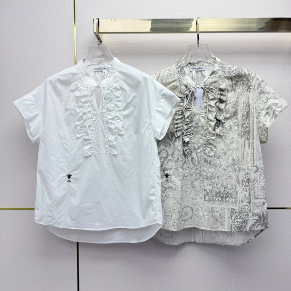 CD 26 Collar Short Sleeve Shirt in Cotton 389442