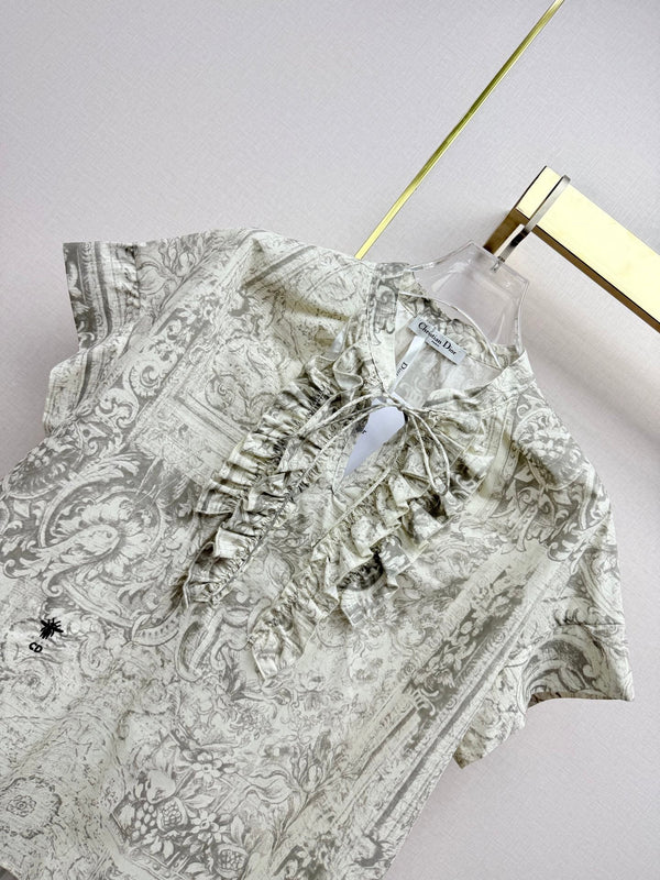 CD 26 Collar Short Sleeve Shirt in Cotton 389442