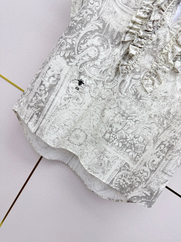 CD 26 Collar Short Sleeve Shirt in Cotton 389442