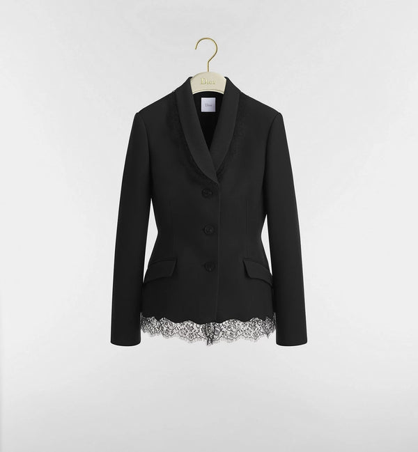 CD 26s Bar Jacket Black Wool Silk Lace