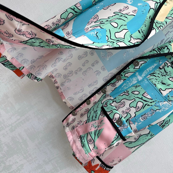 CC 26 Artistic Print Collared Shirt in Polyamide
