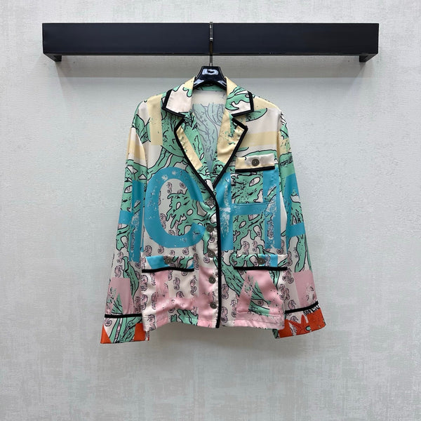 CC 26 Artistic Print Collared Shirt in Polyamide