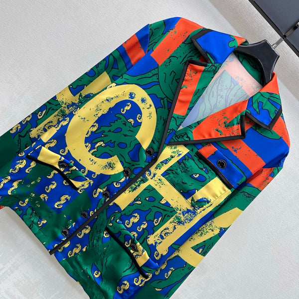 CC 26 Artistic Print Collared Shirt in Polyamide