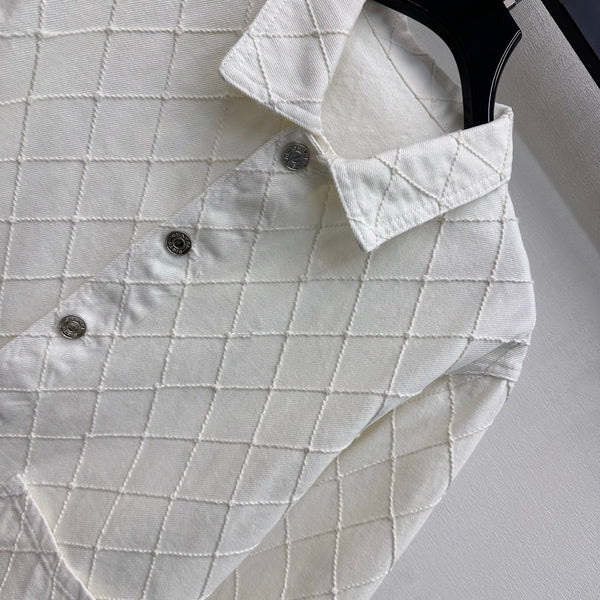 CC 26 Diamond Pattern Denim Shirt Jacket in Cotton