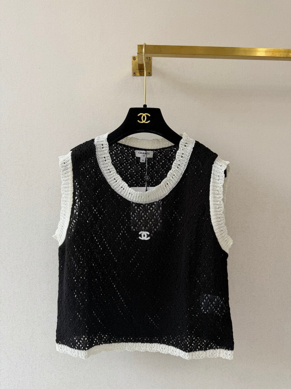 Chanel 2026 Vest Black and White Cotton 394798