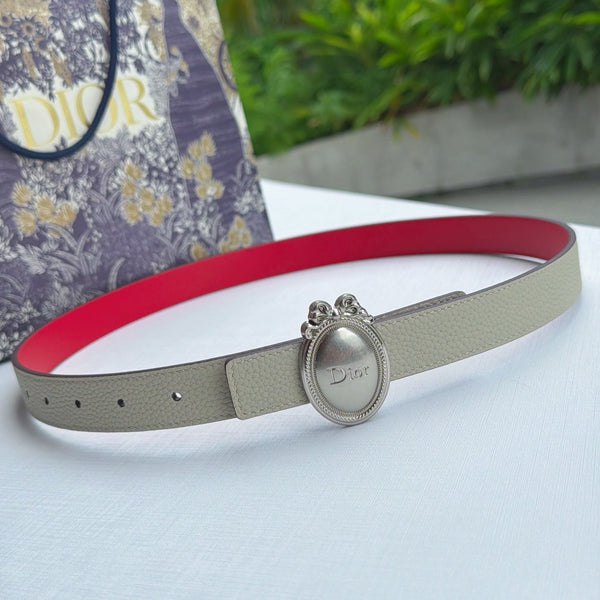 CD Médaillon Belt 2.5cm Grained Leather 210921