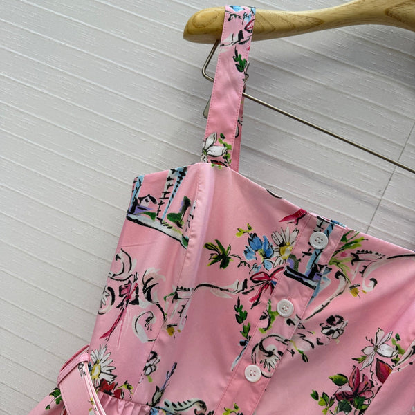 CD Dioriviera Arabesque Dress Pink Cotton 401991