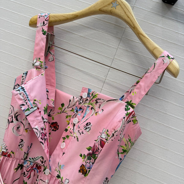 CD Dioriviera Arabesque Dress Pink Cotton 401991