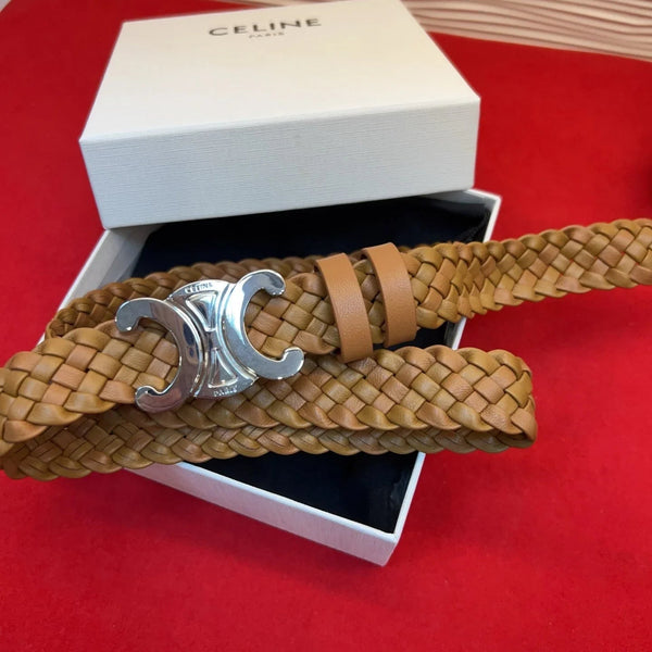 CL 2026 Arc de Triomphe Belt 3.0cm Braided Leather