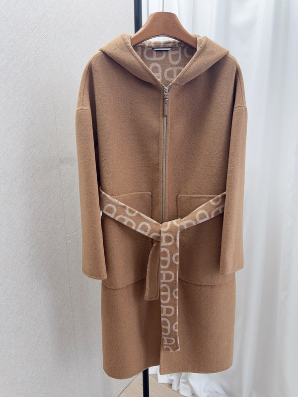 HM 26FW Hooded Coat Pig-Nose Detail Cashmere 440849