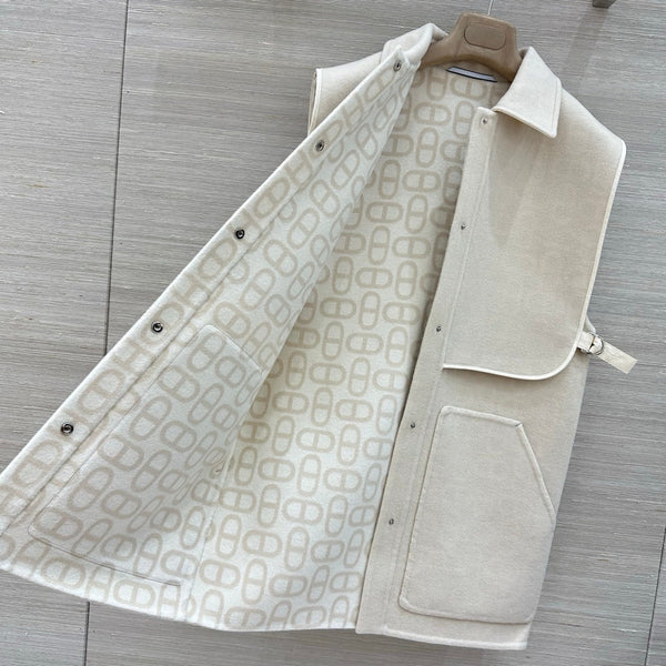 HM 26S Chaine d'Ancre Long Reversible Vest Wool Cashmere 427314