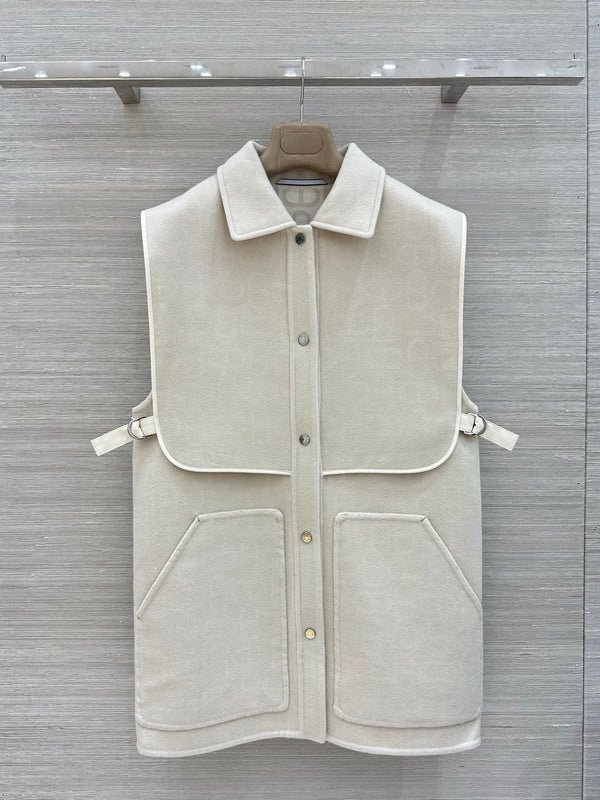 HM 26S Chaine d'Ancre Long Reversible Vest Wool Cashmere 427314