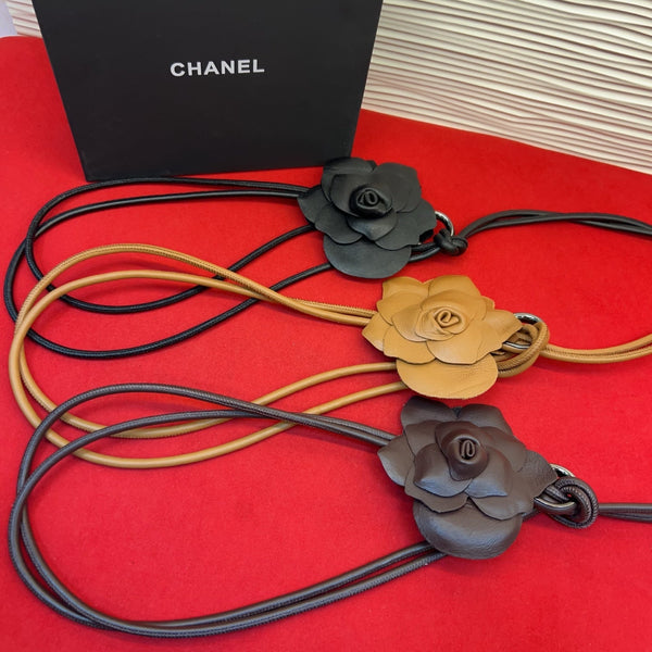 CC 2026 Camellia Flower Belt Leather 217065