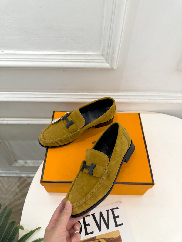 HM 26ss Nova Loafers Paris Buckle Suede Goatskin 165020