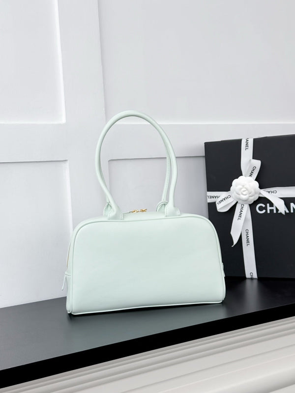 CC 2026 Pouch With Leather Strap Light Blue Calfskin