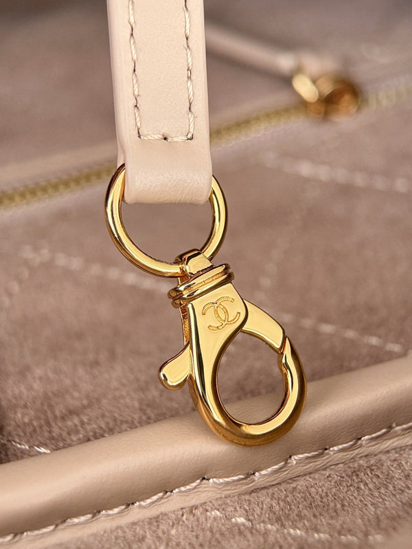 CC 2026 Pouch With Leather Strap Light Blue Calfskin