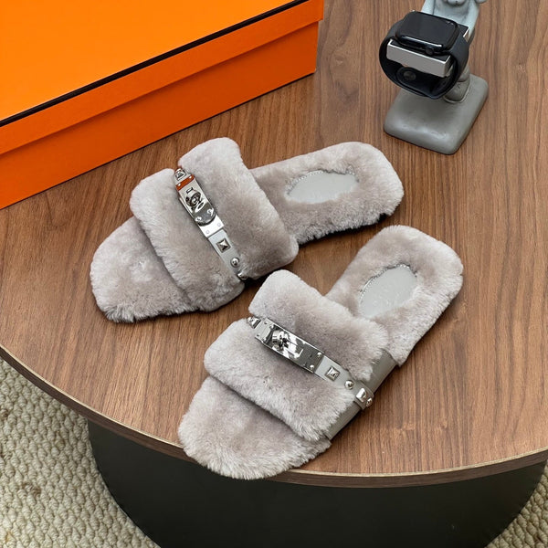 HM 26s Frenzy Mules Studded Shearling 177997