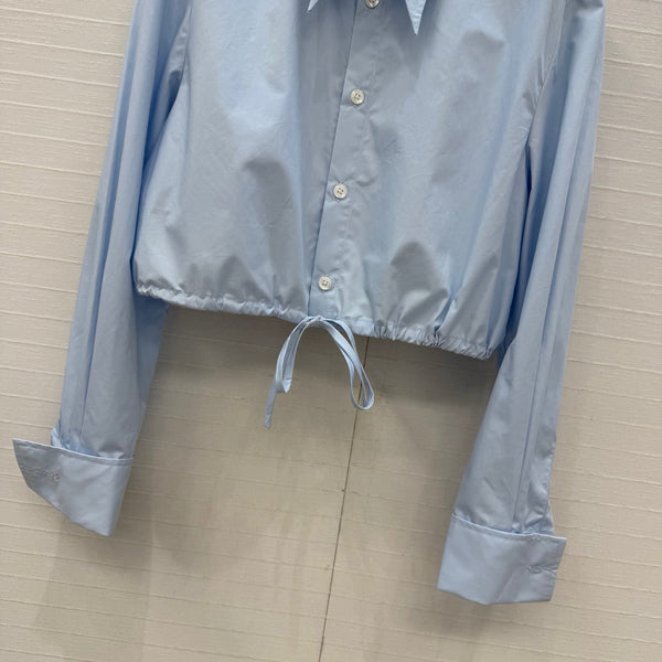 Prad 26FW Cropped Button-Up Shirt and Midi Skirt Set Cotton 440565