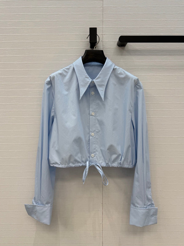 Prad 26FW Cropped Button-Up Shirt and Midi Skirt Set Cotton 440565