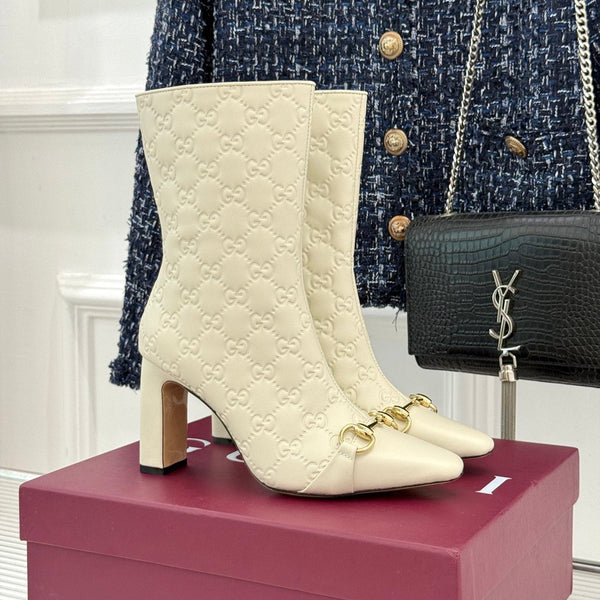 GG 26s Horsebit Ankle Boots 8.5cm Leather 174664