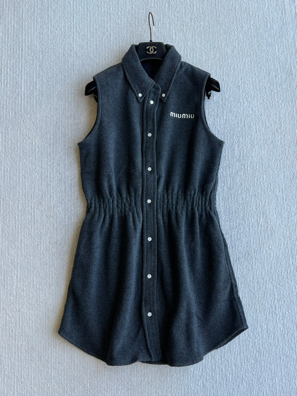 Miu 26FW Sleeveless Fleece Mini Dress Polyester 439718
