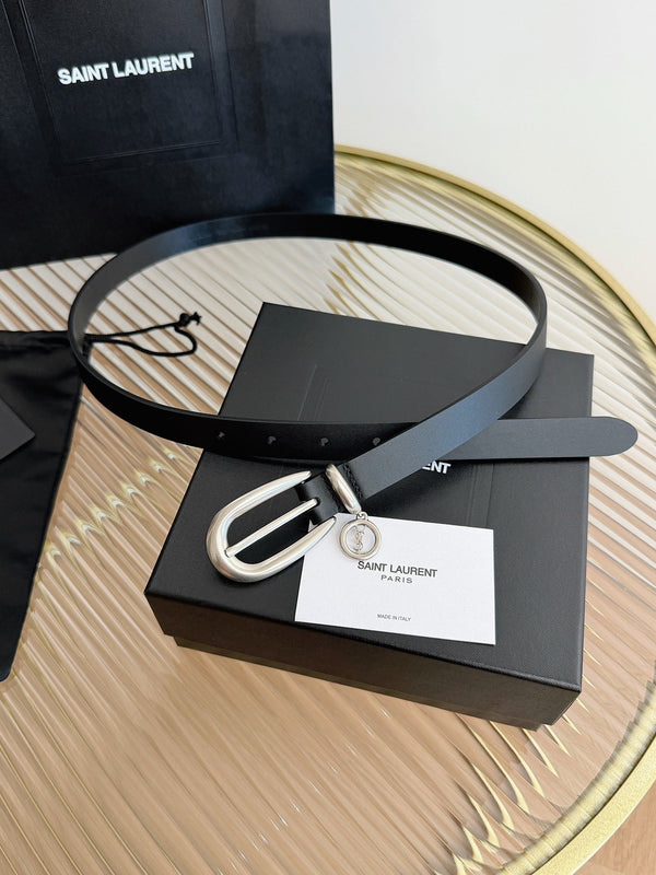 YSL 26S Belt 2cm Gold-Tone Buckle Italian Leather  220481