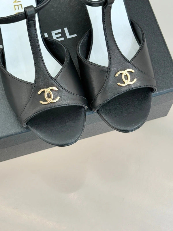 CC 2026 Sandales peep-toe 100 % peau de mouton