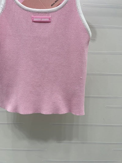 Miu 2026 Block U-Neck Knitted Vest Wool 375011