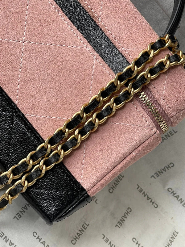 Chanel 2026 Vanity Bag 19.5cm Pink mix Black Suede Leather