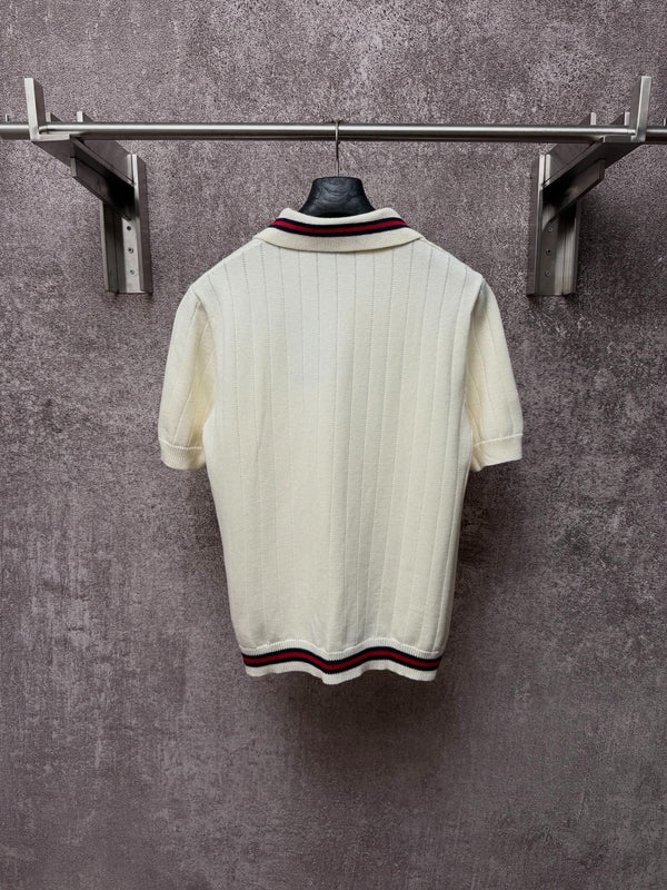 GC 2026 Men's Short-Sleeve Sweater Ivory Knitted Wool 643487